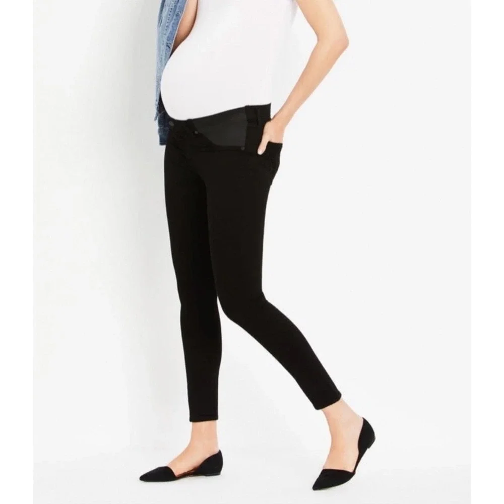 Citizens of Humanity Avedon Maternity Skinny Jeans Black Elastic Side Panel 29